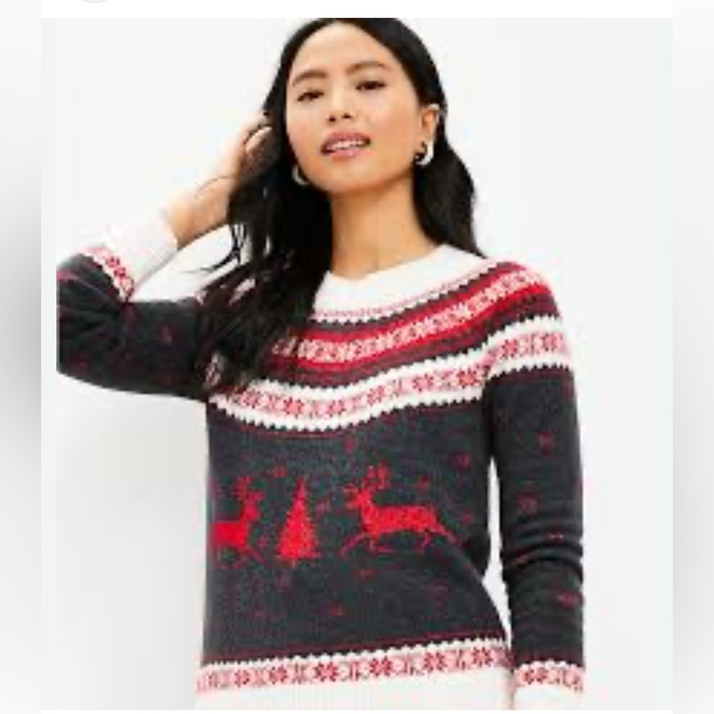 Loft Fairisle Reindeer Sweater